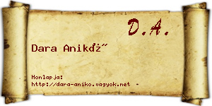 Dara Anikó névjegykártya