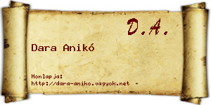 Dara Anikó névjegykártya